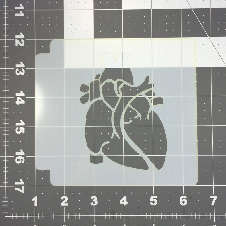 Anatomical Heart 100 Stencil | Etsy