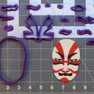 Japanese Kabuki Mask 266-B796 Cookie Cutter Set
