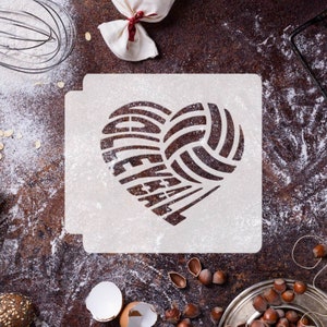 Volleyball Heart 783-E479 Stencil