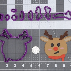 Christmas - Reindeer Head 266-J437 Cookie Cutter Set
