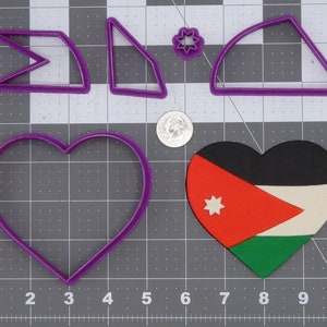 Jordan Flag Heart 266-H661 Cookie Cutter Set