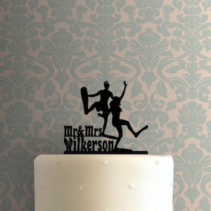 Custom Couple on Vacation Scuba Name 225-B979 Cake Topper
