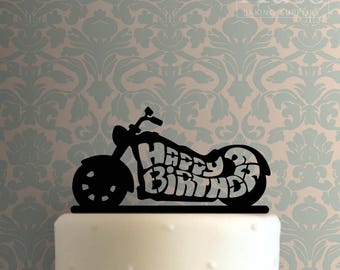 Happy Birthday Motorcycle 100 Cake Topper