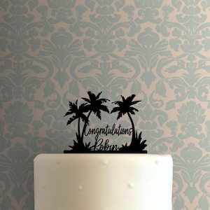 Palmeras personalizadas Felicidades Nombre 225-B626 Cake Topper