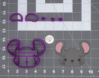 Mouse Head 266-I712 Juego de cortadores de galletas