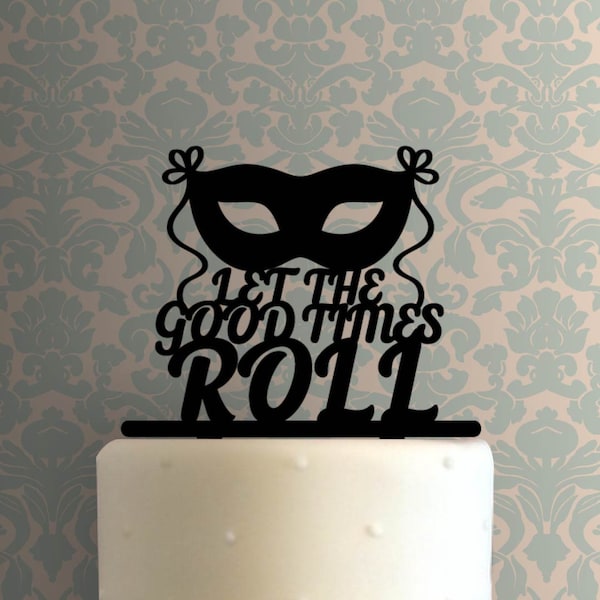 mardi gras mask cake topper