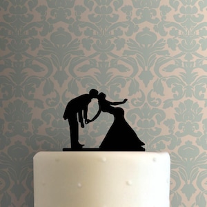 Wedding Bride and Groom Kissing 225-C157 Cake Topper