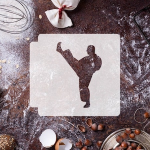 Karate Move Body 783-D258 Stencil Silhouette