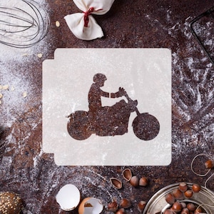 Biker on Motorcycle 783-I689 Stencil