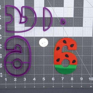 Watermelon Font Number Six 266-G974 Cookie Cutter Set