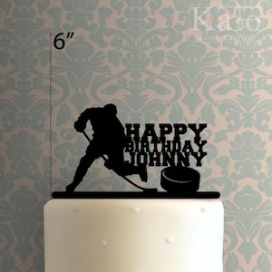 Custom Hockey Happy Birthday 100 Cake Topper