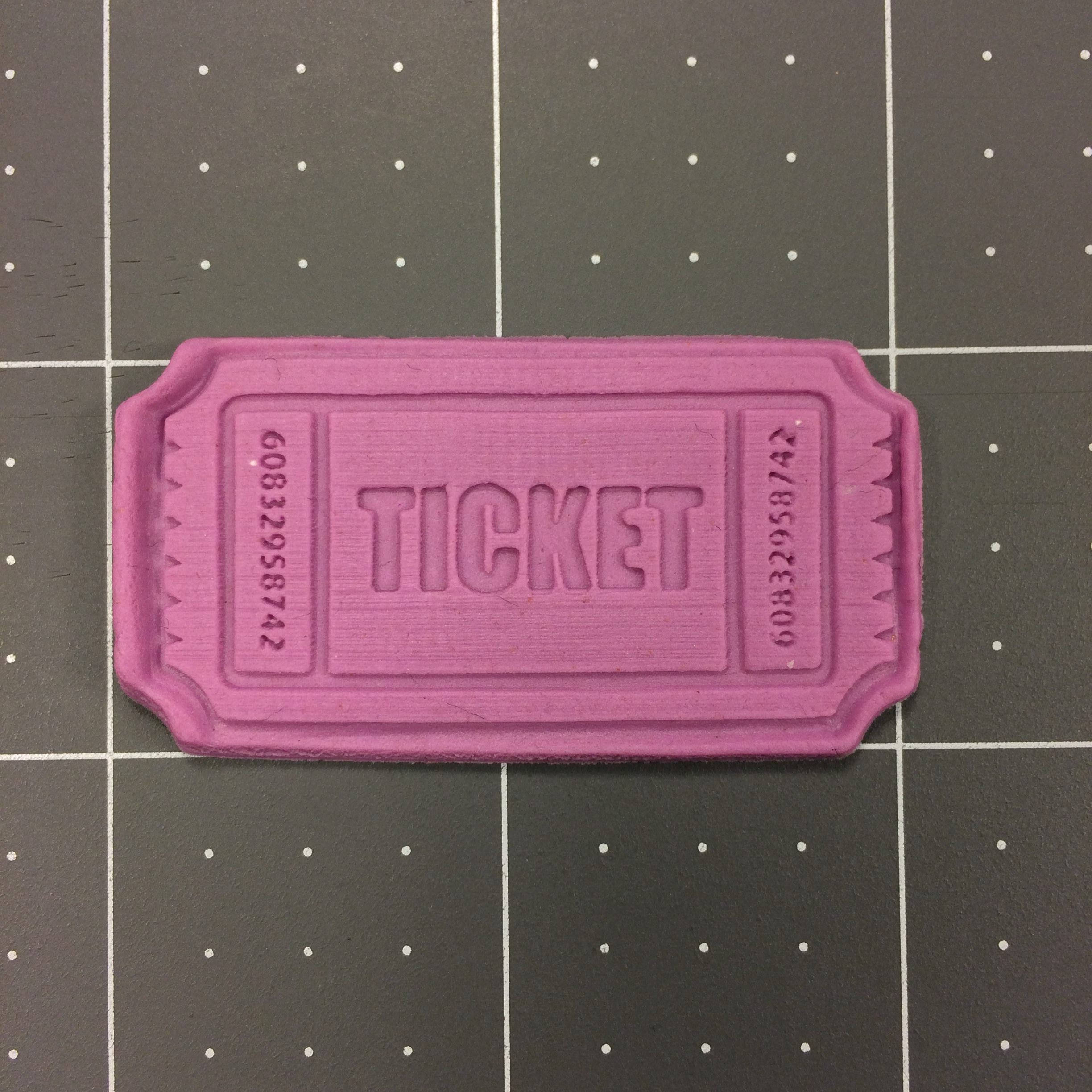 Ticket 100 Cookie Cutter and Stamp (embossed) - Etsy