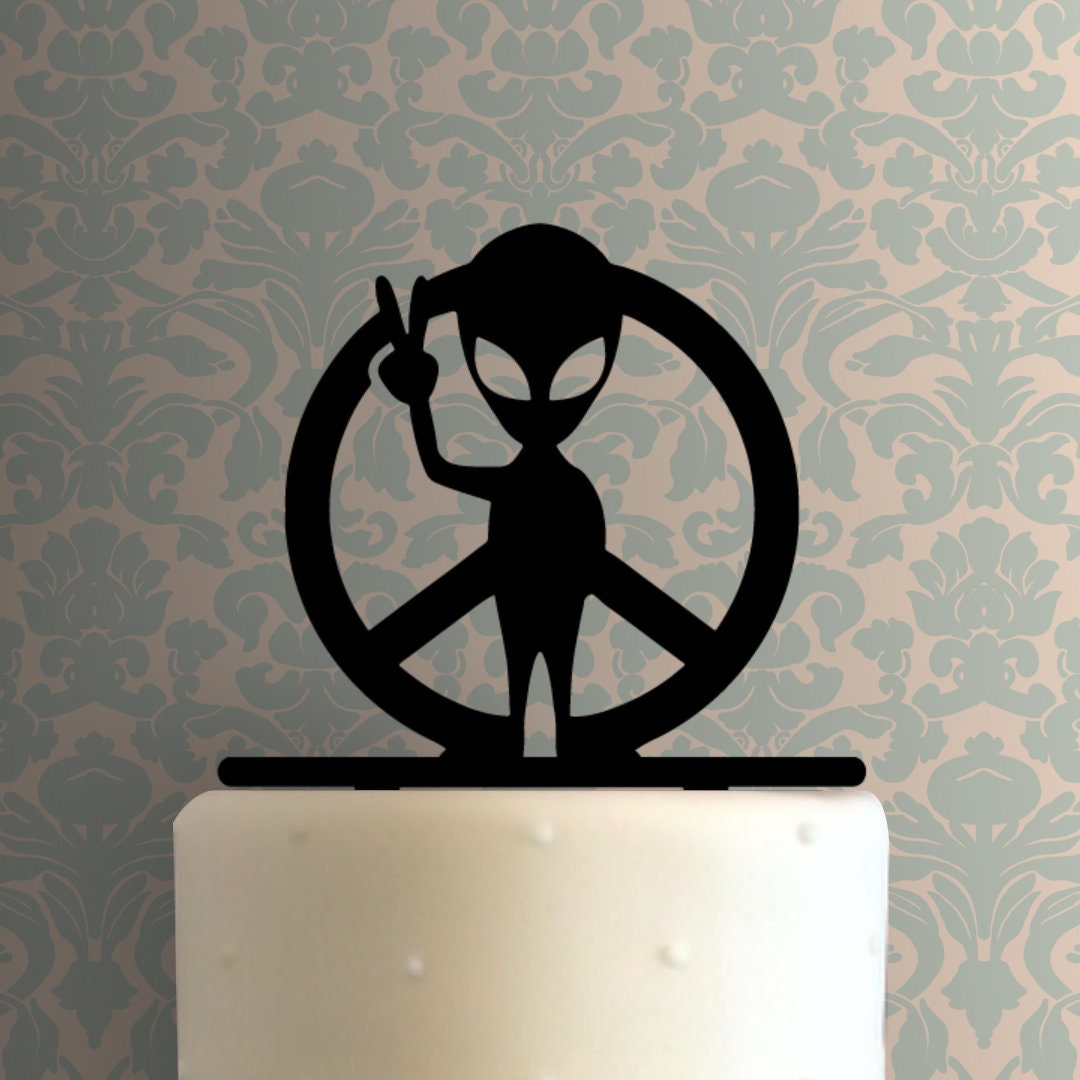 Alien Peace Sign 225-A233 Cake Topper - Etsy