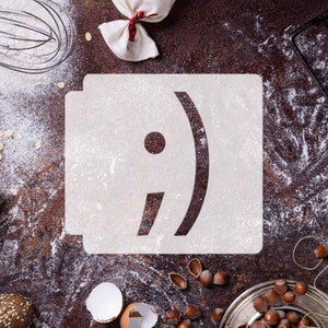 Emoticon - Winking Face 783-D029 Stencil