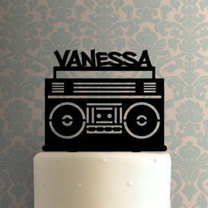 Custom Boombox Name 225-A906 Cake Topper