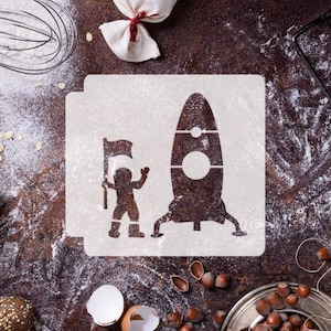Astronaut and Spaceship 783-C597 Stencil