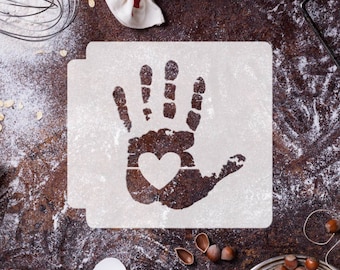 Hand Print Heart 783-F526 Stencil