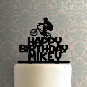 Topper de gâteau personnalisé joyeux anniversaire BMX 225-871