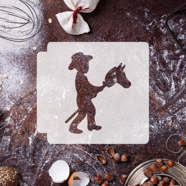Kid with Play Horse 783-G589 Stencil