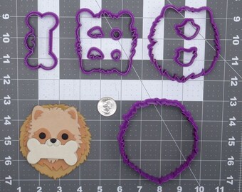 Perro Pomerania con hueso 266-G948 Cookie Cutter Set