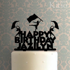 Custom Color Guard Happy Birthday 225-564 Cake Topper