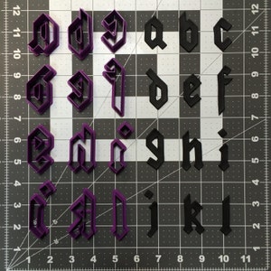 Gothic Font Lowercase Cookie Cutter Full Set