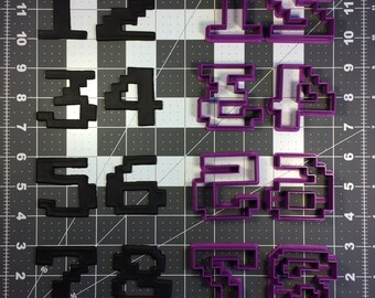 Pixel Font Number Cookie Cutter Set