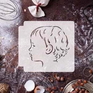 Perfil de cabeça de criança 783-J005 Stencil