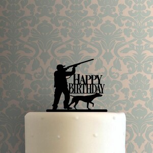 Jäger mit Hund Happy Birthday 225-C030 Cake Topper