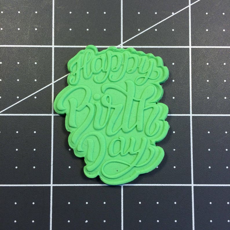 Happy Birthday 100 Cookie Cutter and Stamp Embossed image 2