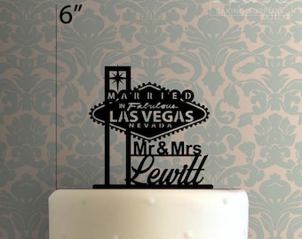 Custom Married in Fabulous Las Vegas Wedding 225-436 Cake Topper