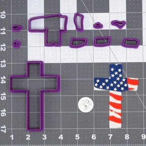 USA Flag Cross 266-H017 Cookie Cutter Set