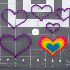 Rainbow Heart 266-F148 Cookie Cutter Set