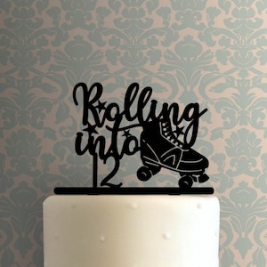 Custom Roller Skate Rolling Into Age 225-A736 Cake Topper