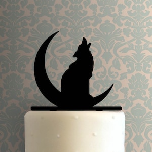 Wolf Howling on Moon 225-A839 Cake Topper