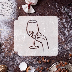 Wine Glass in Hand 783-F965 Stencil