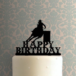 Barrel Racing Happy Birthday 225-A914 Cake Topper