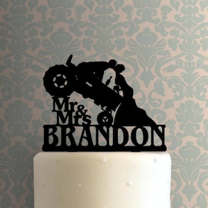 Custom Tractor Wedding Name 225-A259 Cake Topper