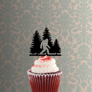 Bigfoot Sasquatch in Forest 228-620 Cupcake Topper