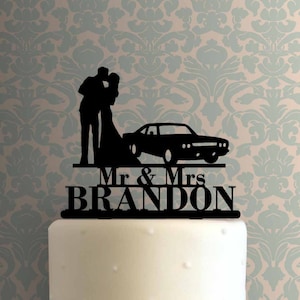 Custom Classic Muscle Car Wedding Name 225-A305 Cake Topper