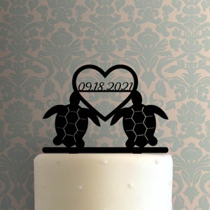 Schildkröte Hochzeit Date 225-A390 Custom Cake Topper
