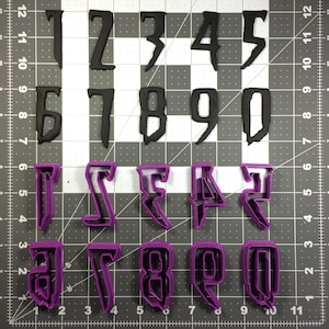 Spider Font Number Cookie Cutter Set