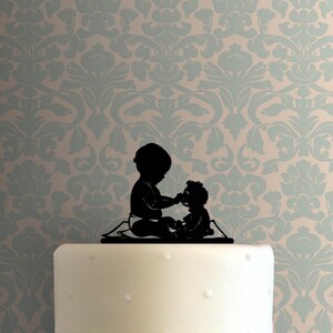 Baby with Teddy Bear 225-B570 Cake Topper