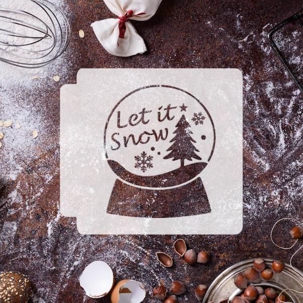 Christmas - Snow Globe Let it Snow 783-E597 Stencil