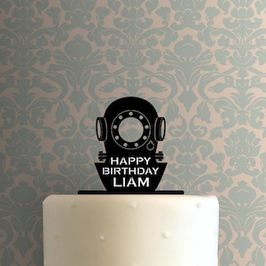 Custom Scuba Diver Happy Birthday 100 Cake Topper