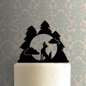 Wolf Howling at Moon 225-A758 Cake Topper