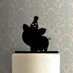 Schwein mit Partyhut 225-A328 Cake Topper