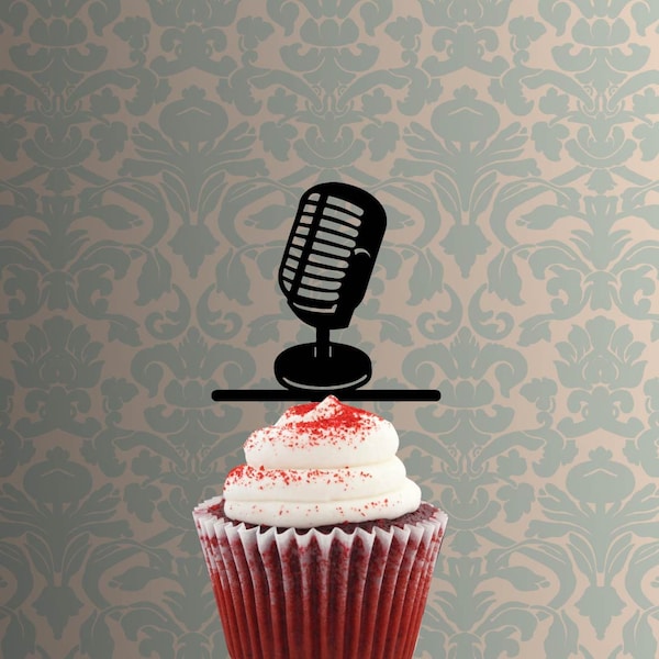 Microphone 228-509 Cupcake Topper