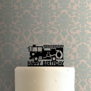 Fire Truck Happy Birthday 225-C121 Cake Topper