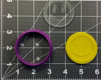 Smiley Face 100 Cookie Cutter and Stamp